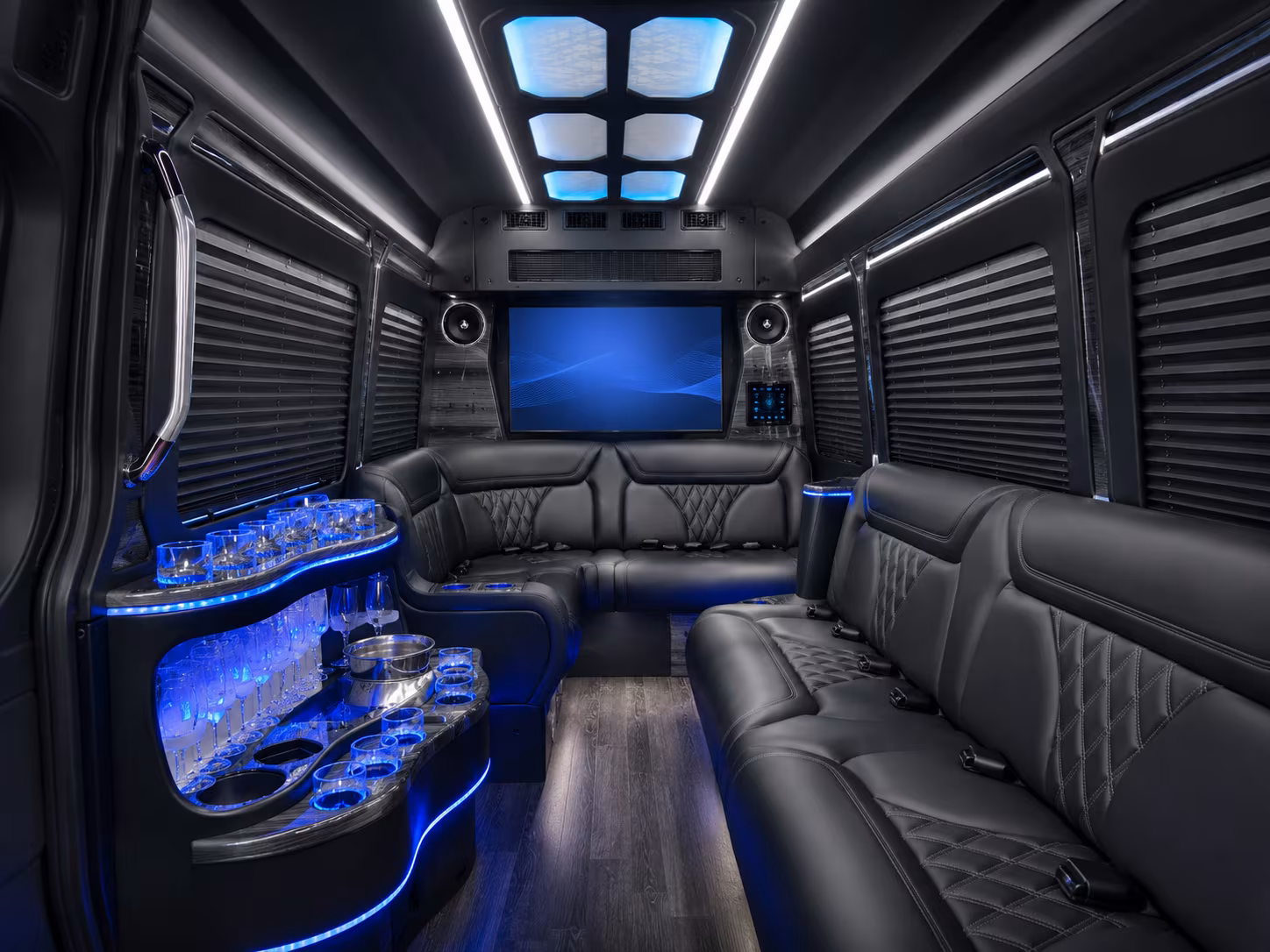 lancaster 40 passenger party bus inside