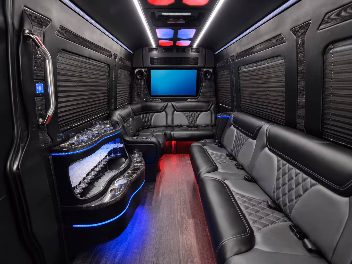 lancaster 50 passenger party bus interior